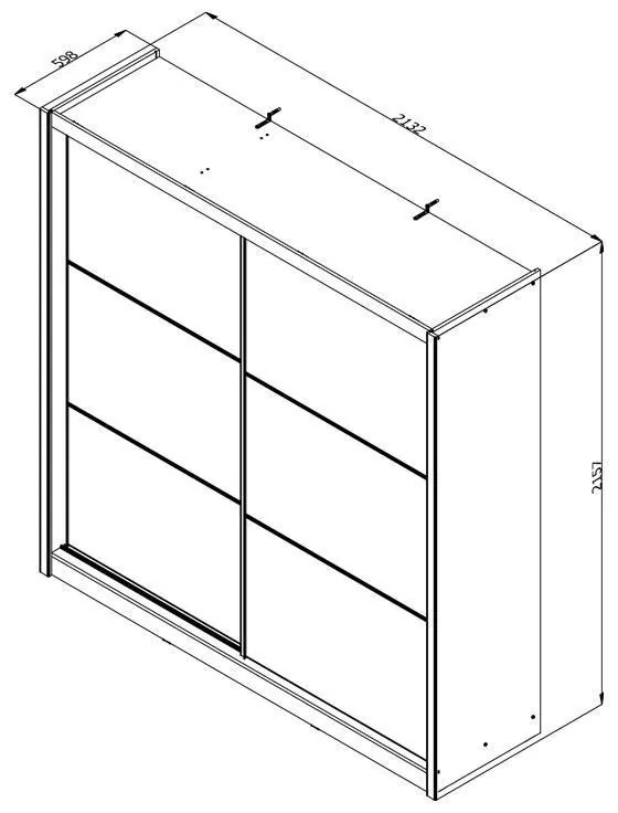 Ντουλάπα Navara με Καθρέφτη 215 OG Artisan Oak 213x60x215,5 εκ. 213x60x215.5 εκ.