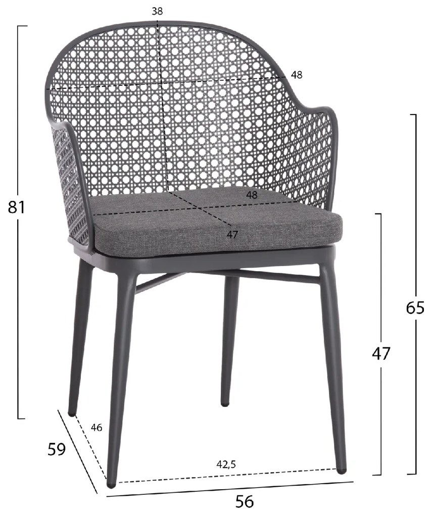 ΣΕΤ LOUNGE 3TMX ΕΞ.ΧΩΡΟΥ OREGO HM21106.01 ΑΛΟΥΜΙΝΙΟ ΣΕ ΣΚΟΥΡΟ ΓΚΡΙ