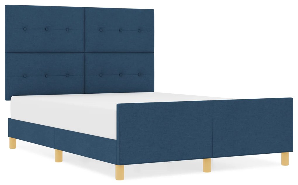 vidaXL Κρεβάτι Μπλε 160x200 εκ. Υφάσματος