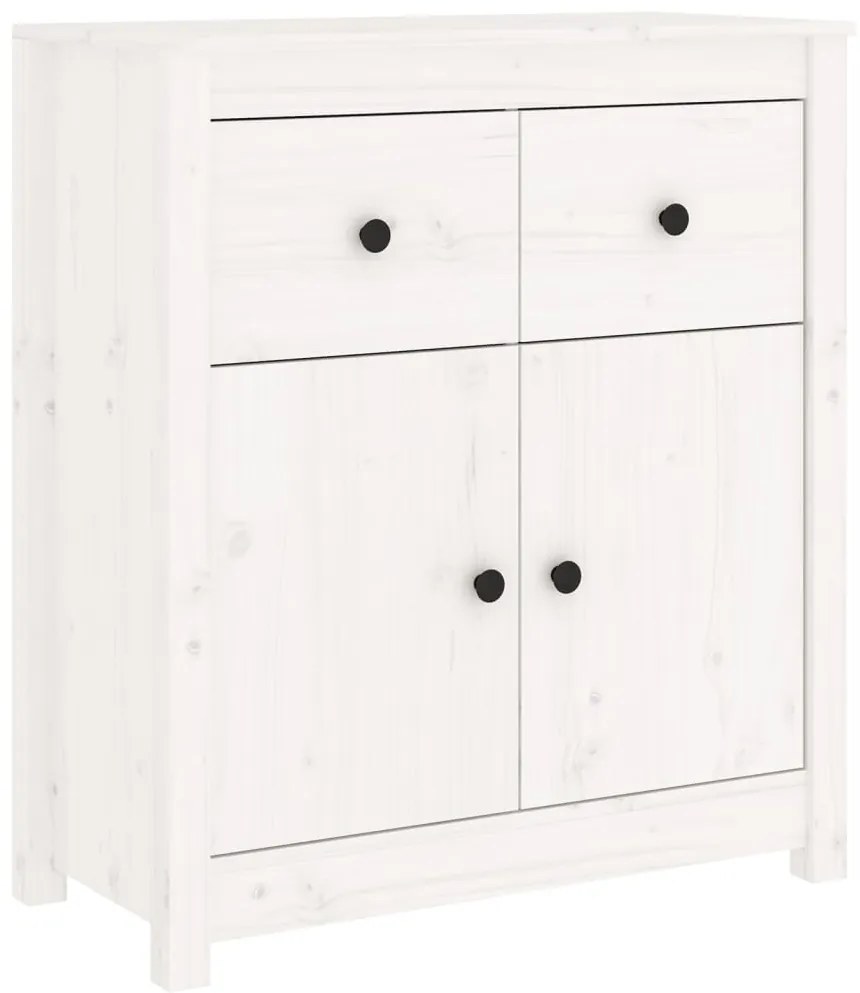 vidaXL Συρταριέρα Λευκή 70 x 35 x 80 εκ. από Μασίφ Ξύλο Πεύκου