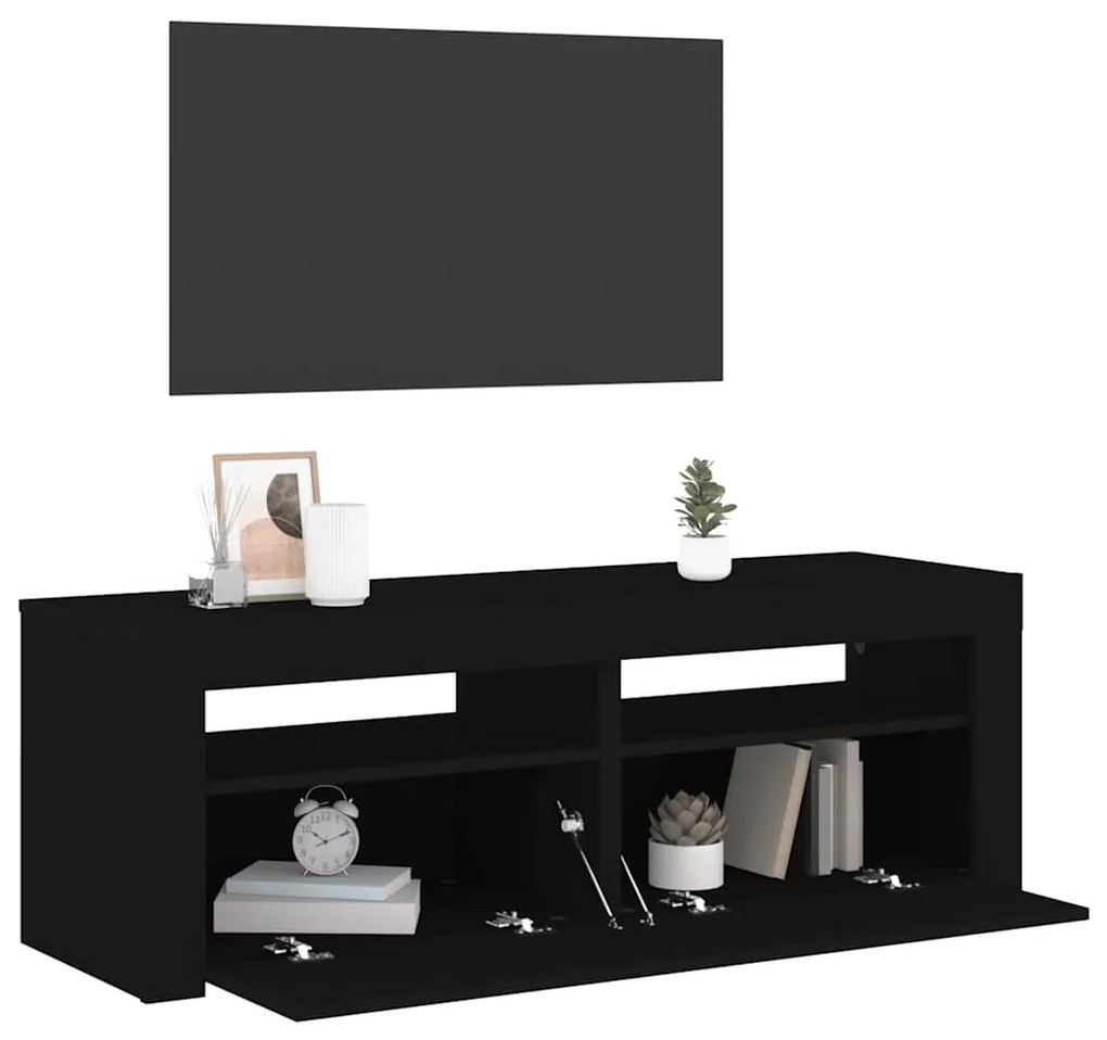 vidaXL Έπιπλο Τηλεόρασης με LED Μαύρο 120x35x40 εκ.
