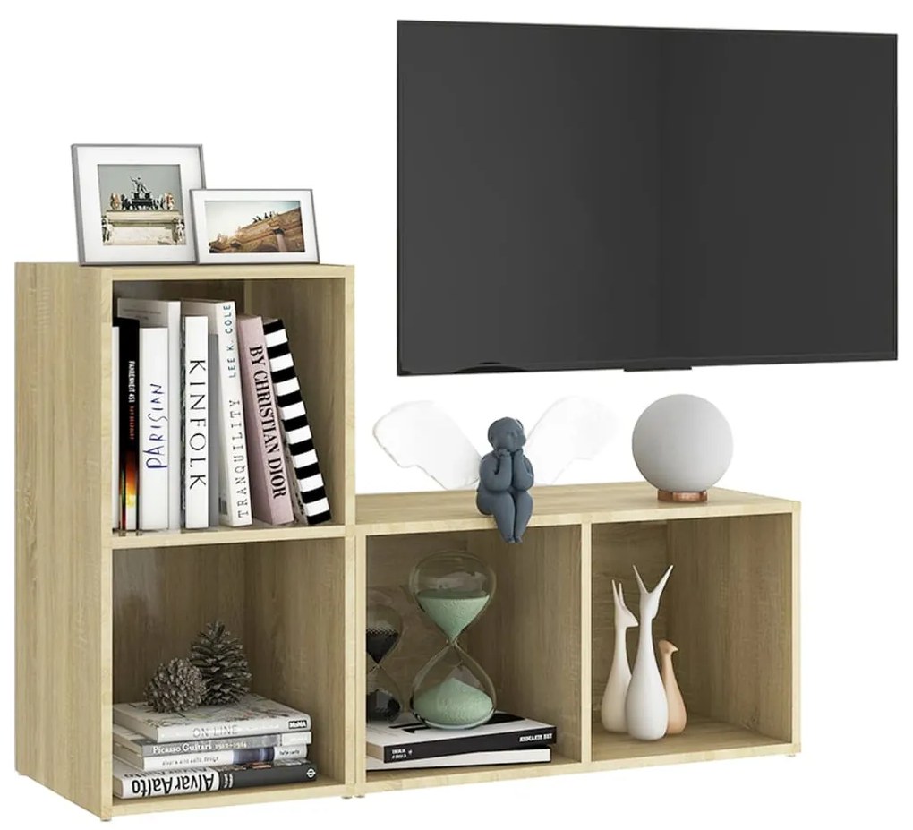 Έπιπλα Τηλεόρασης 2 τεμ Sonoma Δρυς 72x35x36,5εκ Επεξ. Ξύλο 3079946