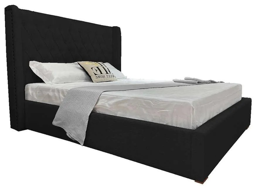 Κρεβάτι Duchess 09-1786 Για Στρώμα 160x200cm 220,5x181x135cm Anthracite Υπέρδιπλo Linen