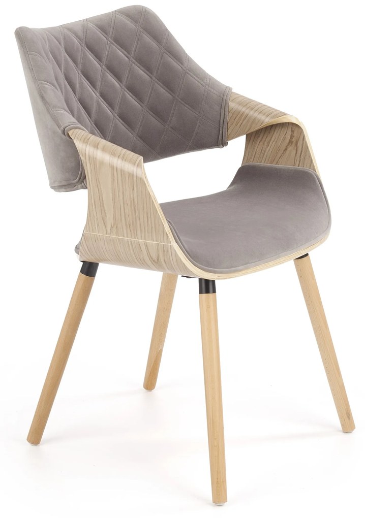 K396 chair, color: light oak / grey DIOMMI-60-34471