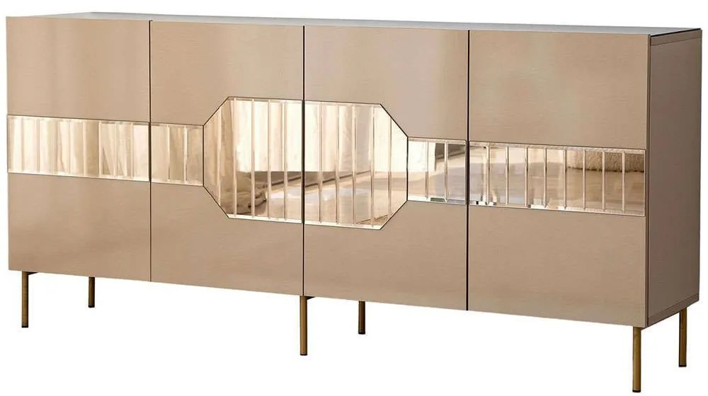 Μπουφές Milan 552NOS1805 180x40x80cm Bronze-Gold Mdf