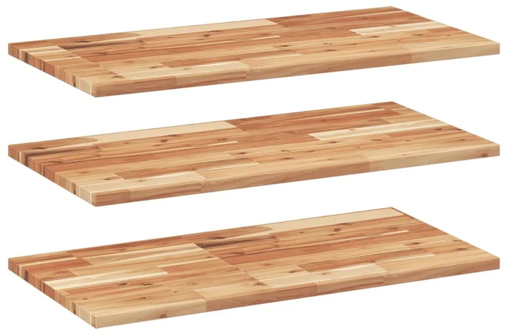 vidaXL Ράφια Κρεμαστά 3 Τεμ. 60x40x2 εκ. Φινίρισμα Λαδιού Μασίφ Ακακία
