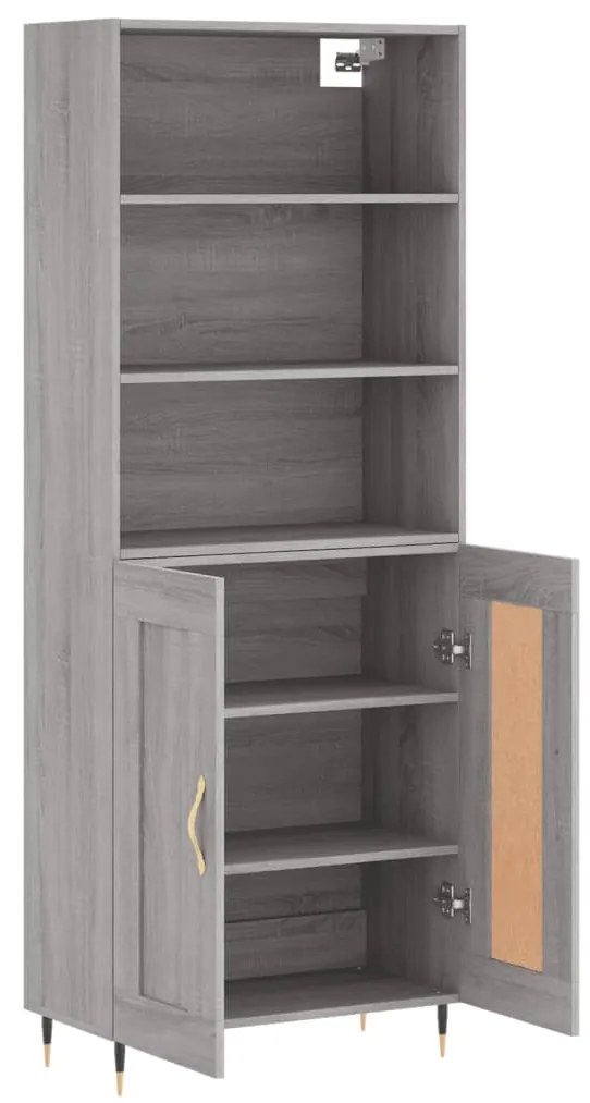 vidaXL Ντουλάπι Γκρι Sonoma 69,5 x 34 x 180 εκ. Επεξεργασμένο Ξύλο