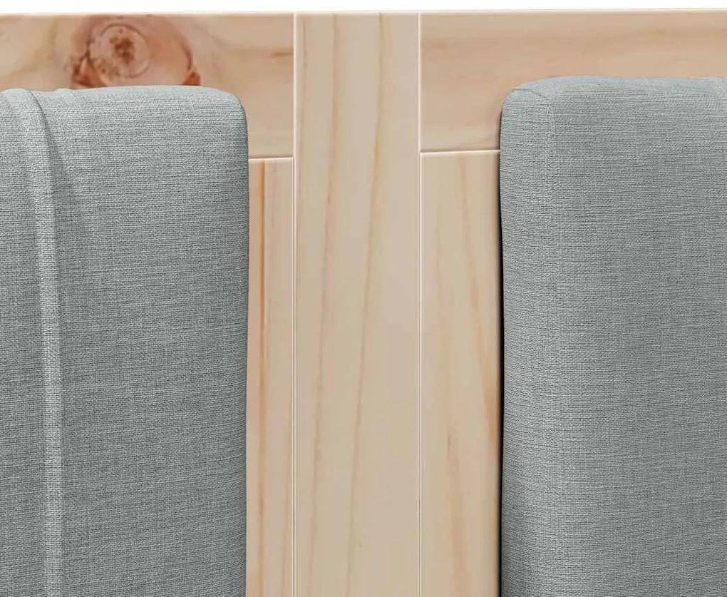 vidaXL Ταπετσαρισμένο κεφαλάρι Καφέ 135 cm Στερεά ξυλεία πεύκου