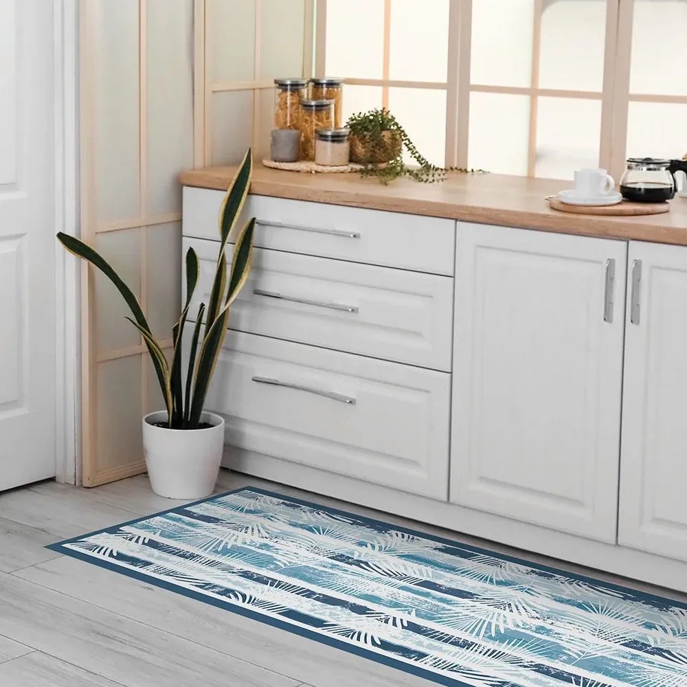 Διάδρομος Κουζίνας Βινυλίου Blue Tropical M 120x50cm 83535 Blue Ango 50X120 Vinyl