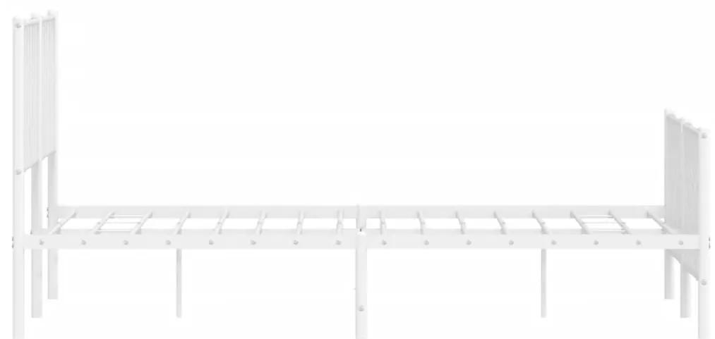 Πλαίσιο Κρεβατιού με Κεφαλάρι/Ποδαρικό Λευκό 140x200εκ. Μέταλλο