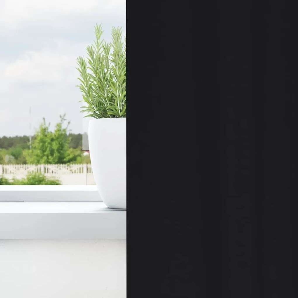 vidaXL Κουρτίνες με κουρτίνες 2 pcs Μαύρο 140x140cm Πολυεστέρας