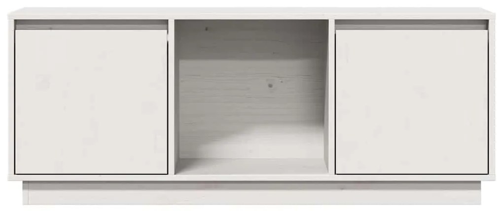 vidaXL Έπιπλο Τηλεόρασης Λευκό 110,5x35x44 εκ. από Μασίφ Ξύλο Πεύκου
