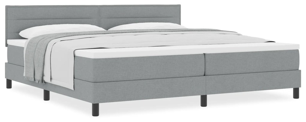 vidaXL Κρεβάτι με Στρώμα Φωτεινό Γκρι 200x200 εκ Υφασμάτινο