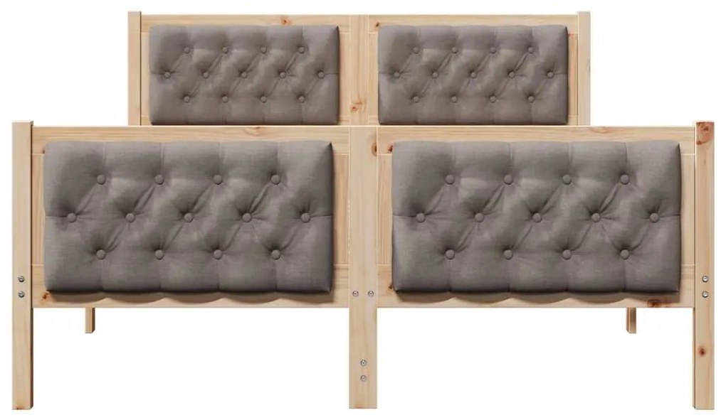 vidaXL Σκελετός Κρεβατιού Taupe 150 x 200 cm Στερεά ξυλεία πεύκου