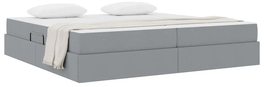 vidaXL Κρεβάτι με αποθηκευτικό χώρο και στρώμα με στρώμα Ανοιχτό γκρι