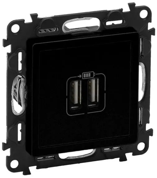 Πρίζα Φόρτισης Διπλή USB 1500MA Μαύρο Valena Life 756312 Legrand-756312-Μαύρο 756312