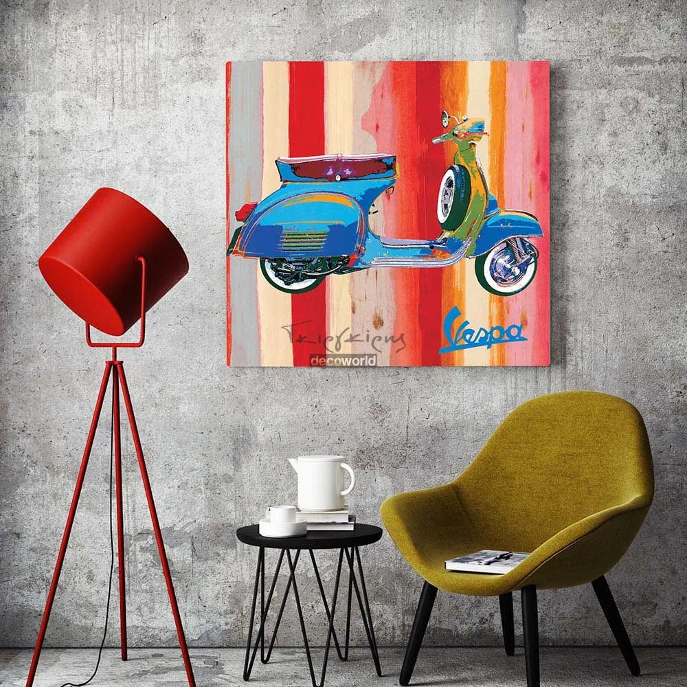 Πίνακας σε καμβά με πολύχρωμη Vespa KNV84 40cm x 40cm