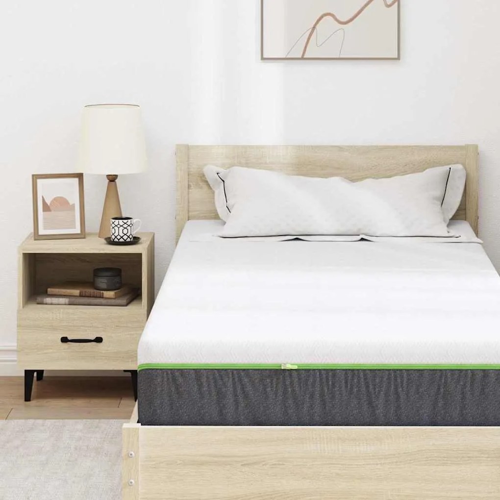 vidaXL Στρώμα Λευκό και Γκρι 90 x 190 cm Τσέπες ελατηρίων