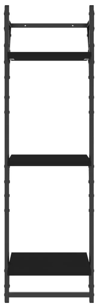 Ράφια Τοίχου Σετ 6 τεμ. με Μπάρες Μαύρα από Επεξεργασμένο ξύλο - Μαύρο