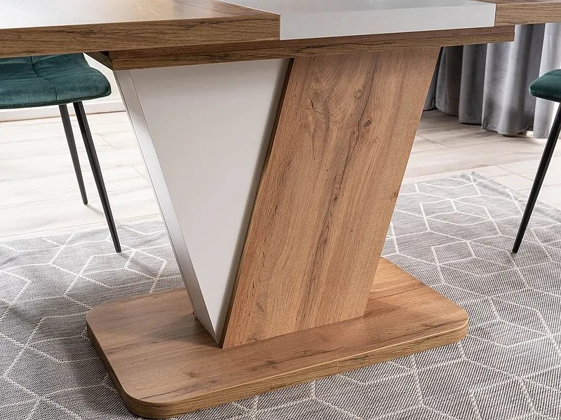 CROCUS TABLE OAK WOTAN / WHITE MATT 120 (160) X80 IN DIOMMI CROCUSDWBM120IN