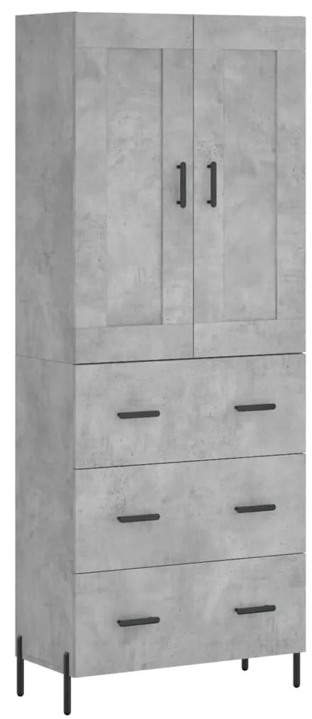 vidaXL Ντουλάπι Γκρι Σκυροδέματος 69,5x34x180 εκ. Επεξεργασμένο Ξύλο