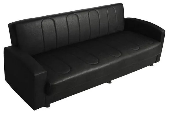 Καναπές - Κρεβάτι Dimos 3θέσιος PU Μαύρο 220x80x95 εκ. 220x80x95 εκ.