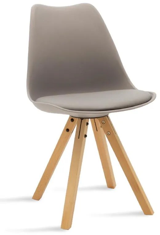 Καρέκλα Caron PP γκρι-φυσικό πόδι 48x55x80 εκ.