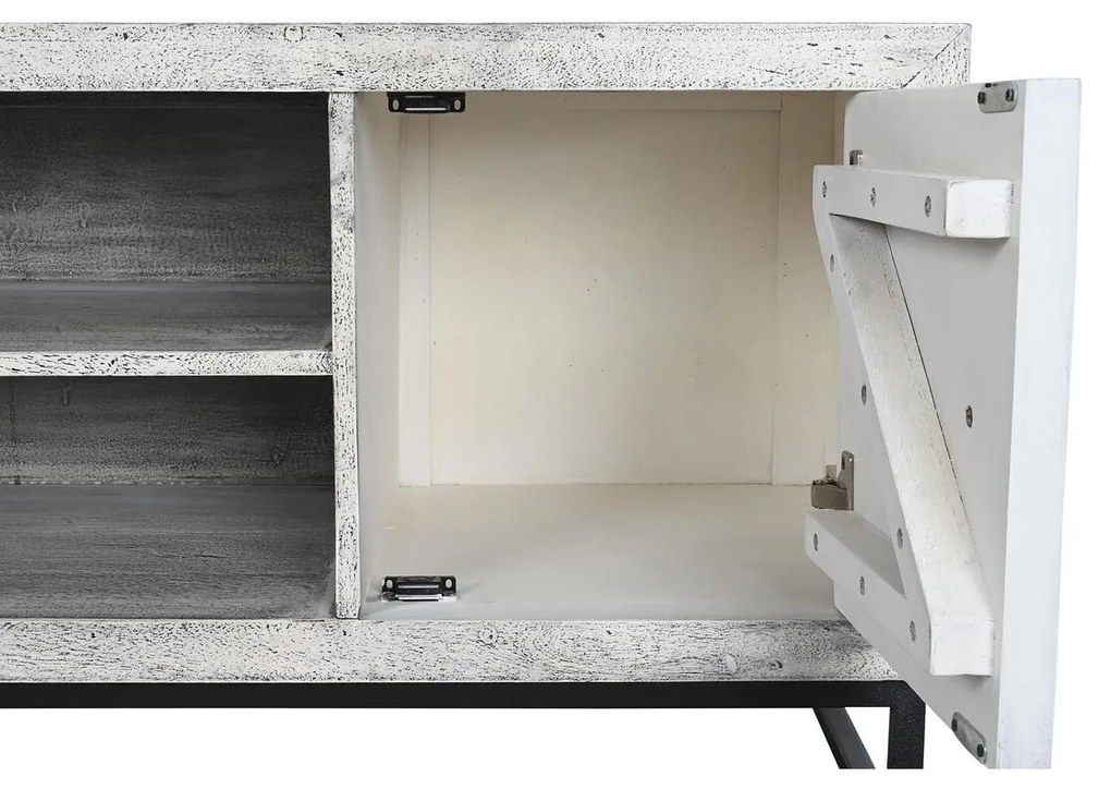 Τηλεόραση DKD Home Decor Λευκό Μπεζ Γκρι Πολύχρωμο Κεραμικά Ξύλο από Μάνγκο 130 x 40 x 56 cm