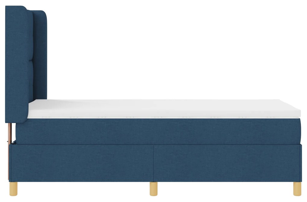 vidaXL Κρεβάτι Box Spring με Στρώμα Μπλε 100x200 εκ. Υφάσματος