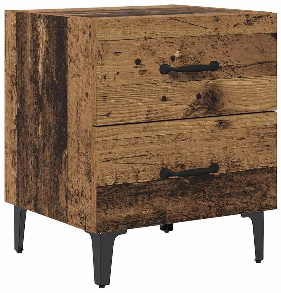 vidaXL Ντουλάπι κρεβατιού με συρτάρι Παλιό ξύλο 40 x 35 x 47,5 εκ