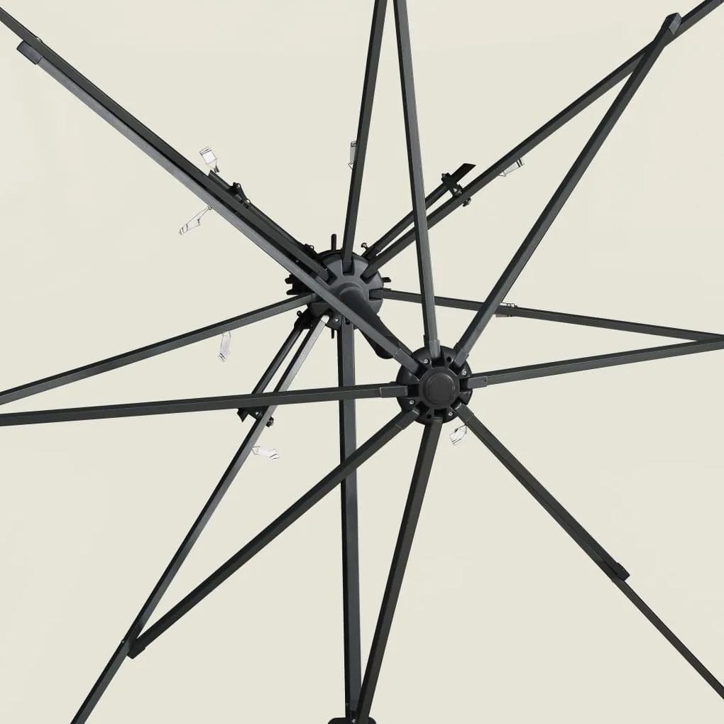 Ομπρέλα Κρεμαστή με Διπλή Οροφή Χρώμα Άμμου 250 x 250 εκ. - Μπεζ
