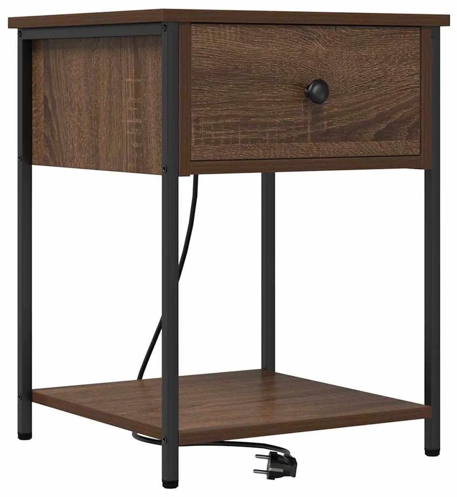 vidaXL Κομοδίνο 2 pcs Καφέ δρυς 42 x 41 x 56 εκ. Επεξεργασμένο ξύλο