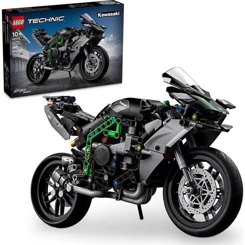 Technic™: Μοτοσικλέτα Kawasaki Ninja H2R (42170) 10 Ετών+ 643 Κομμάτια Black Lego