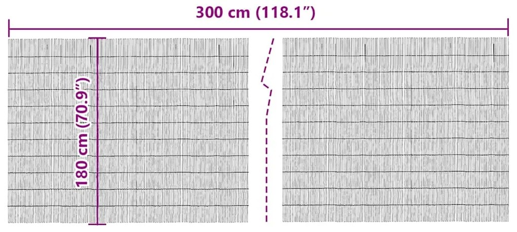 vidaXL Φράχτης από Καλάμια Καφέ 300 x 180 cm Καλαμίδι