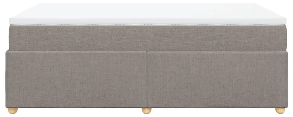 Κρεβάτι Boxspring με Στρώμα Taupe 120x190 εκ. Υφασμάτινο - Μπεζ-Γκρι