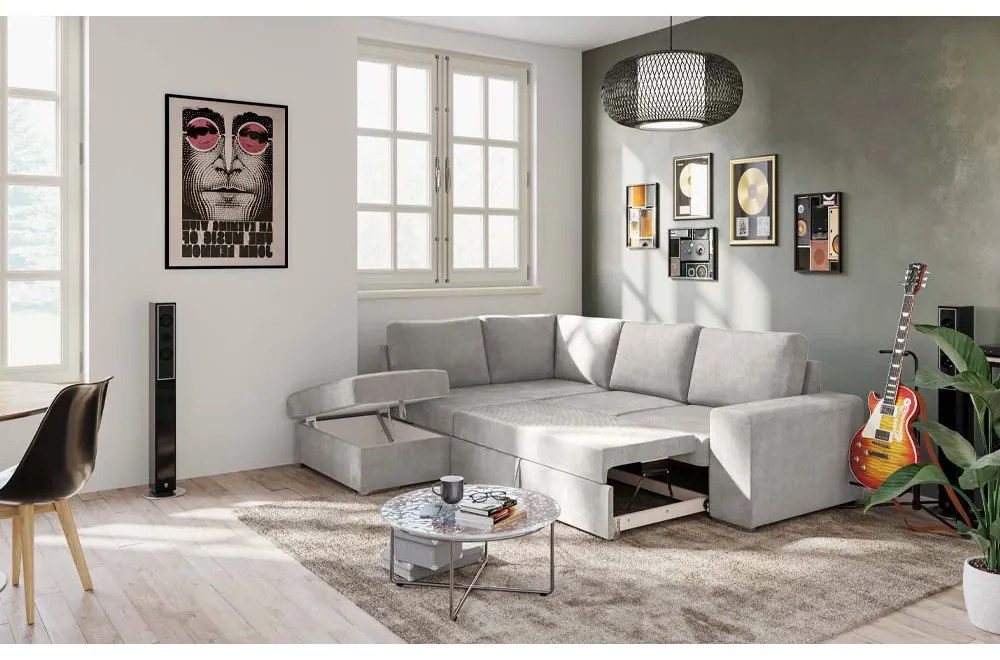 EDDI ΚΑΝΑΠΕΣ ΚΡΕΒΑΤΙ ΓΩΝΙΑ ΑΡΙΣΤΕΡΗ TAUPE 248x213x90 - 70-0403