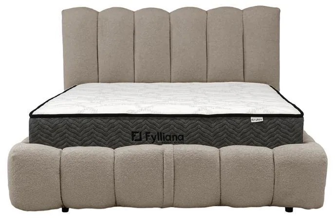 Επενδυμένο Κρεβάτι Romeo Fylliana Μόκα Διπλό 160x200 εκ. 185x203x115 εκ.
