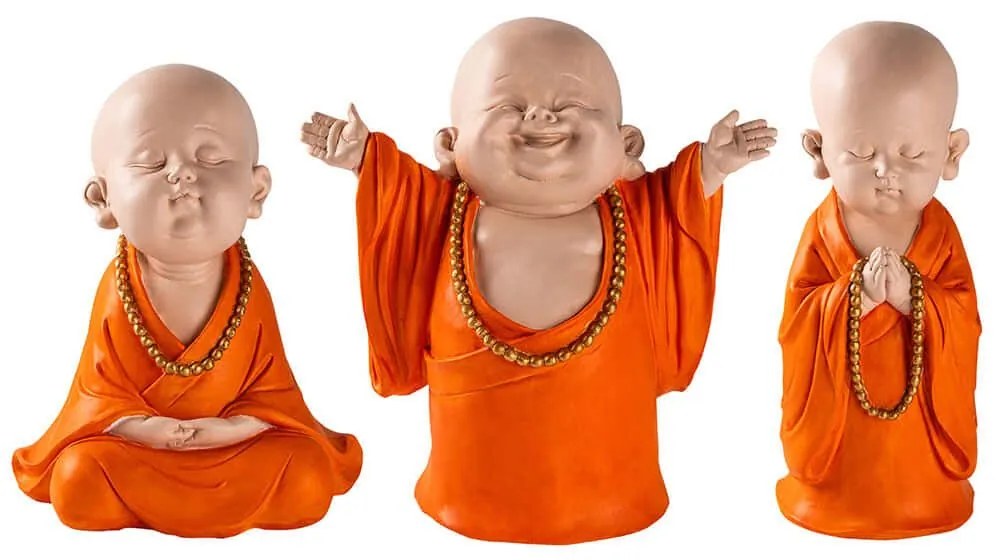 Διακοσμητικοί Βούδες (Σετ 3Τμχ) 565TNL1380 27x17x27/20x17x25/14x14x33cm Multi Aberto Design Πολυέστερ