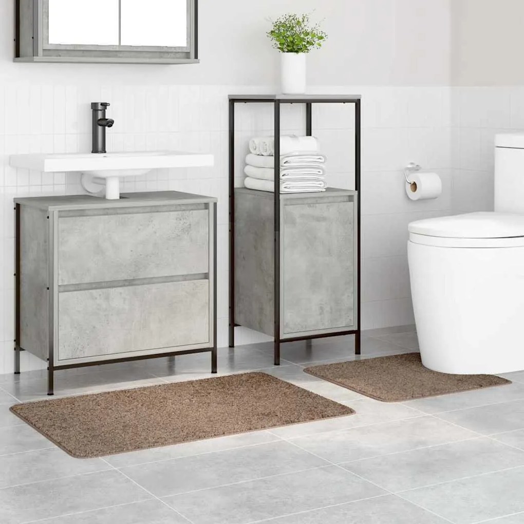 vidaXL Πατάκι μπάνιου 2 pcs Καφέ 50 x 50 cm Πολυπροπυλένιο