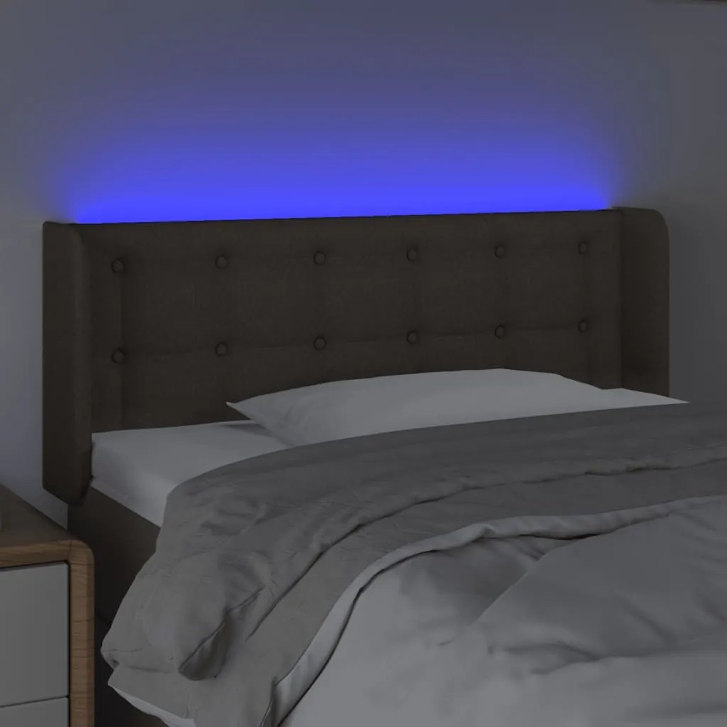 vidaXL Κεφαλάρι Κρεβατιού LED Taupe 83x16x78/88 εκ. Υφασμάτινο