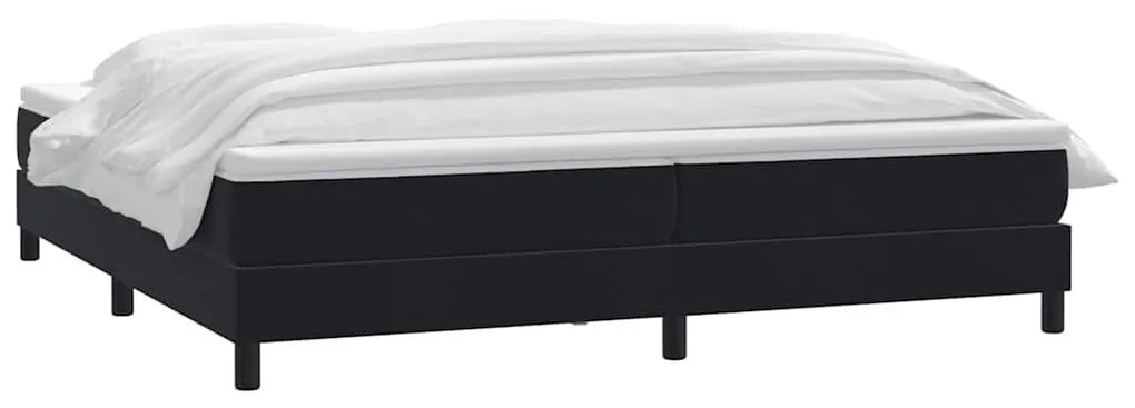 Κρεβάτι Boxspring με Στρώμα Μαύρο 180x210 εκ. Βελούδινο - Μαύρο