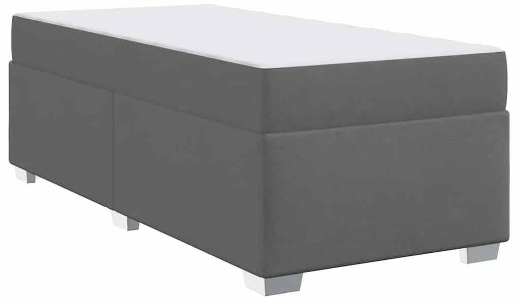 vidaXL Σκελετός Κρεβατιού με στρώμα Σκούρο Γκρι 90 x 190 cm ύφασμα