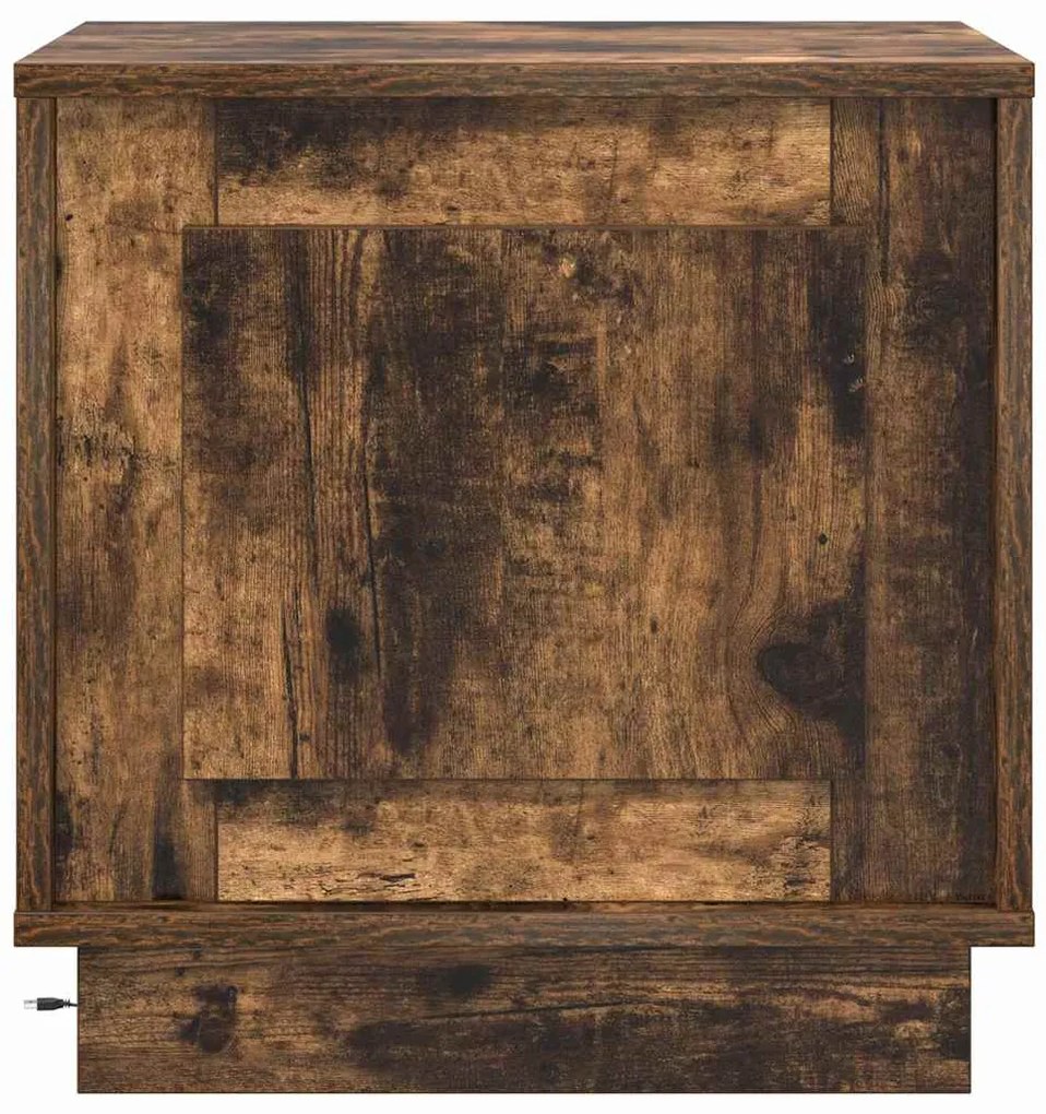 vidaXL Κομοδίνο με Καπνιστό Δρύς 44 x 34.5 x 45 εκ Επεξεργασμένο ξύλο