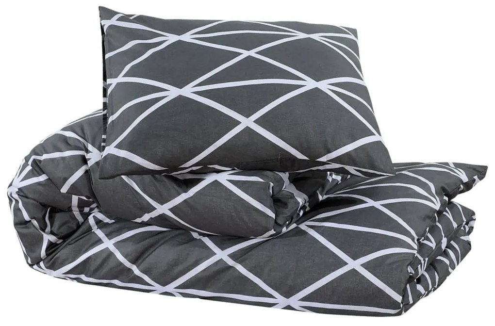 vidaXL Σετ Παπλωματοθήκης Γκρι 200 x 200 εκ. Βαμβακερό