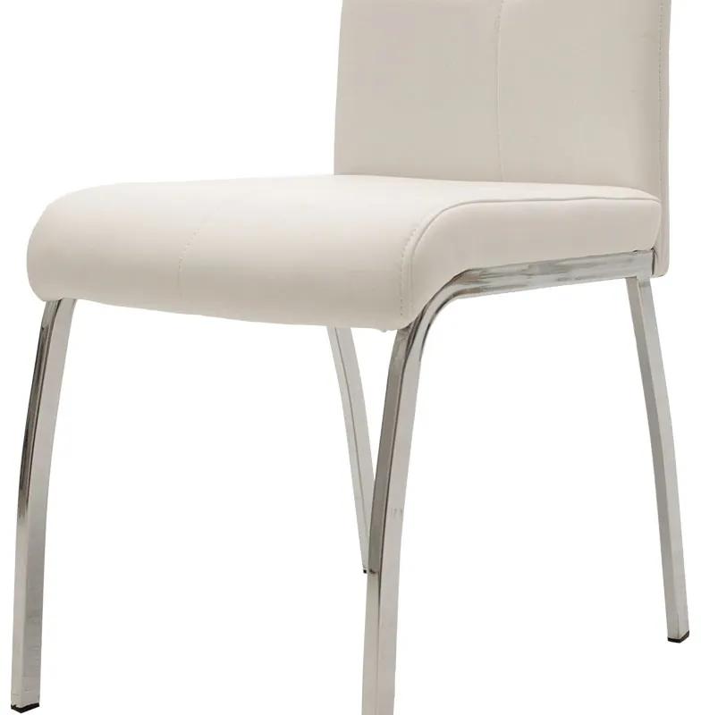 Καρέκλα Ariadne pakoworld PU λευκό-πόδι χρωμίου - Μέταλλο - 029-000070