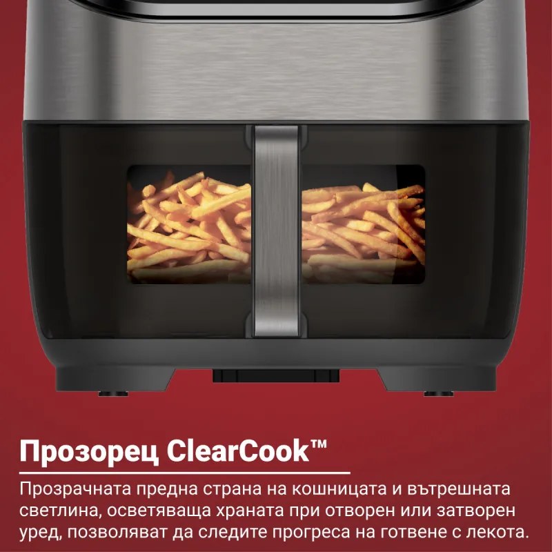 Φριτέζα ζεστού αέρα Instant Pot Vortex Plus Clearcook 140309701, 1700W, 5,7 l, 6 προγράμματα, 35-205C, Εσωτερικό φως, Μαύρο