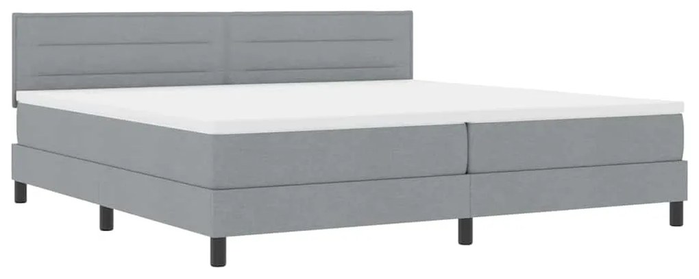 vidaXL Κρεβάτι box spring με στρώμα Ανοιχτό γκρι 200 x 200 cm ύφασμα