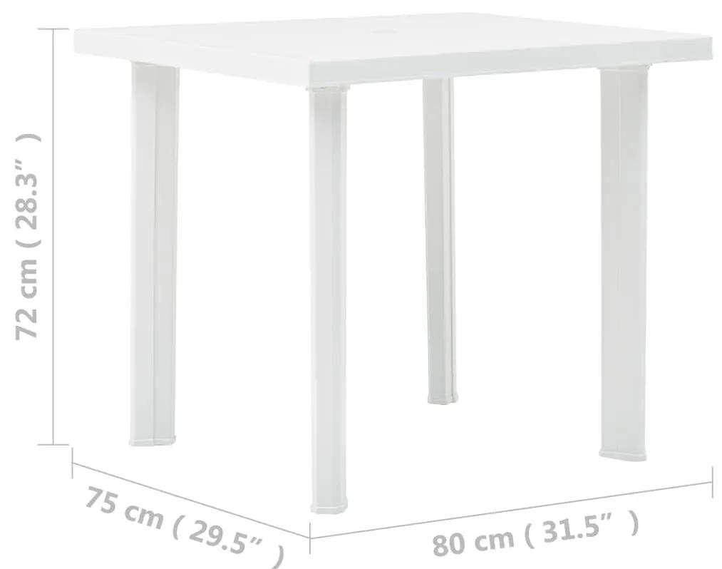 vidaXL Τραπέζι Κήπου Λευκό 80 x 75 x 72 εκ. Πλαστικό