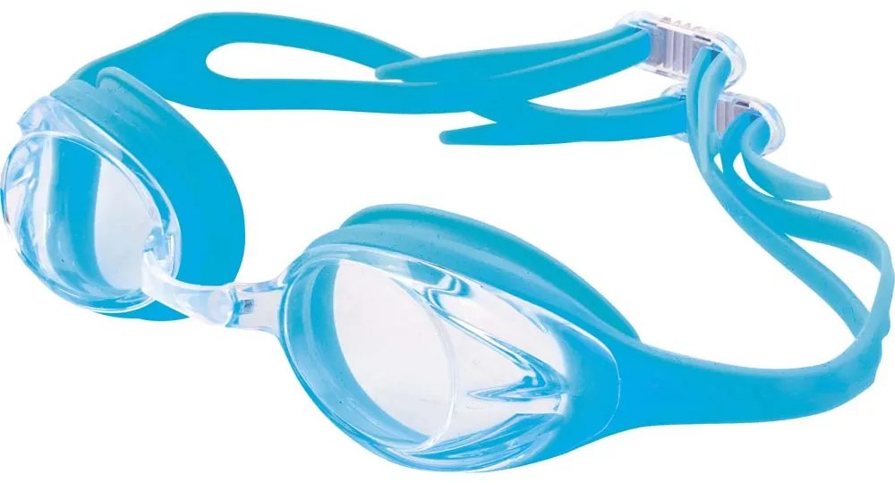 Γυαλιά Πισίνας Σιλικόνης Γαλάζια Με Διάφανους Φακούς