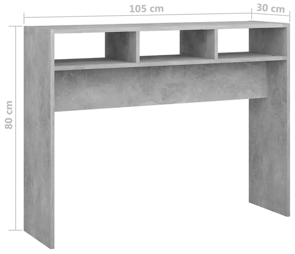 Τραπέζι Κονσόλα Γκρι Σκυροδέματος 105x30x80 εκ. από Επεξ. Ξύλο - Γκρι